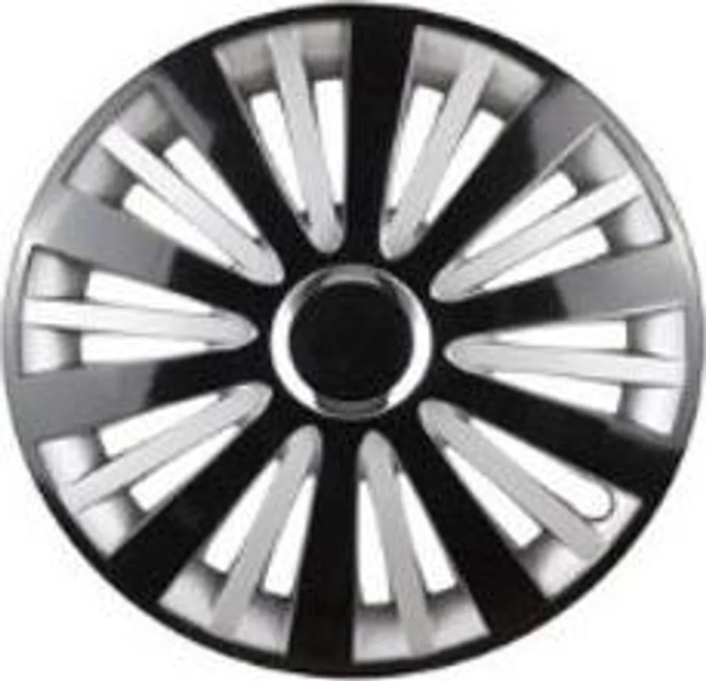Enjoliveurs FALCON 16 pouces noir et argent pour jantes de voiture