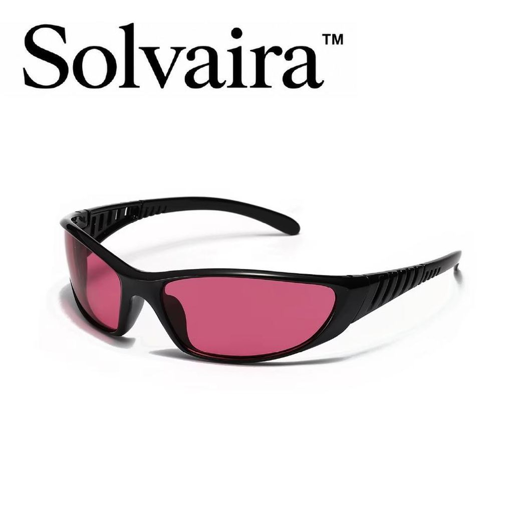 Solvaira Futuristische Sonnenbrille Schwarz, UV400 Schutz, stylische Sommerbrille für Damen & Herren