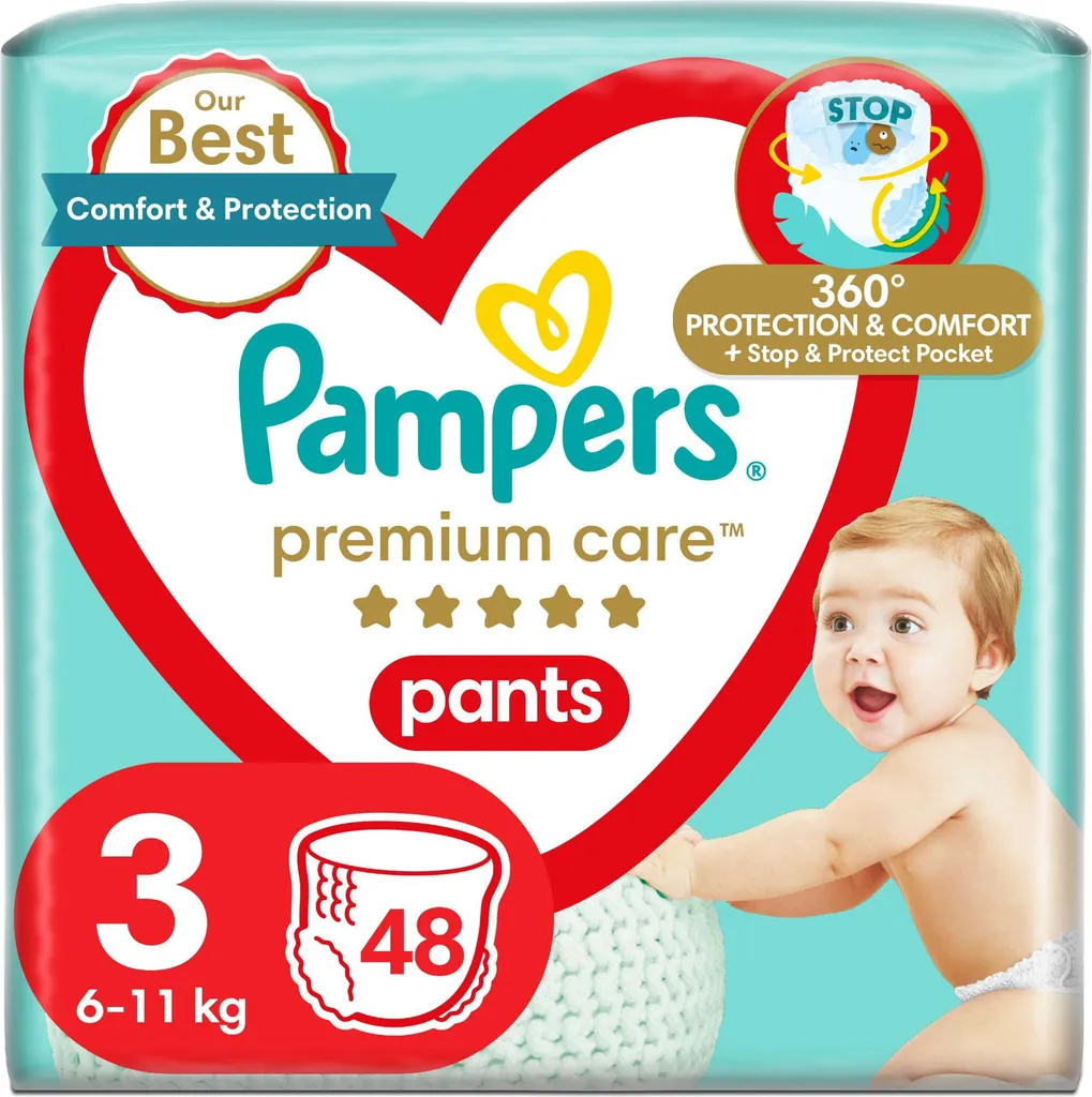 Pampers Premium Care Culottes Taille 3 Midi Pack de 48 Couches-Culottes