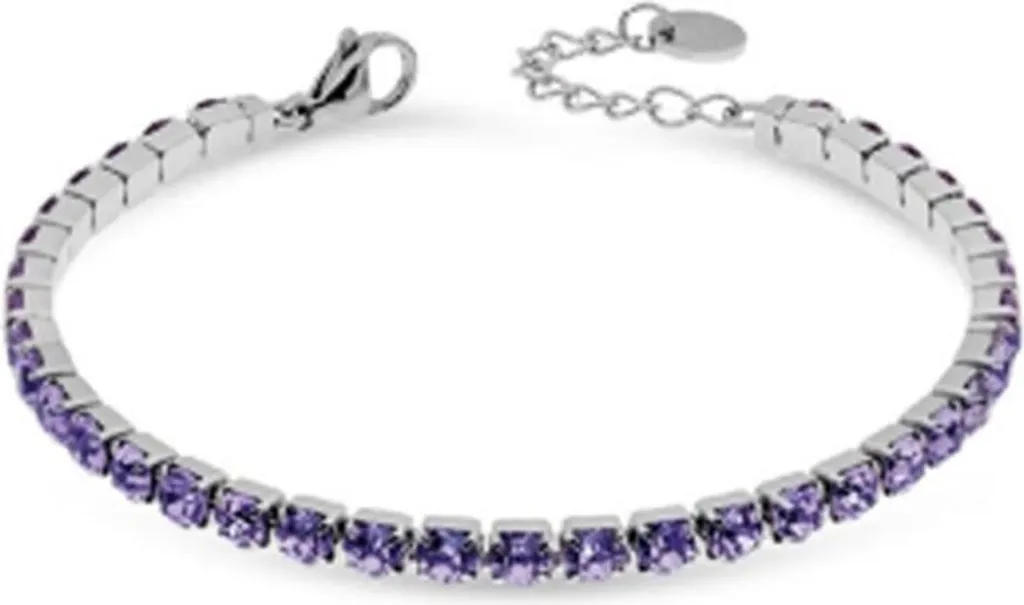 Idea Regalo Donna: Bracciale Liu Jo LJ2423 Argento e Pietre Lilla