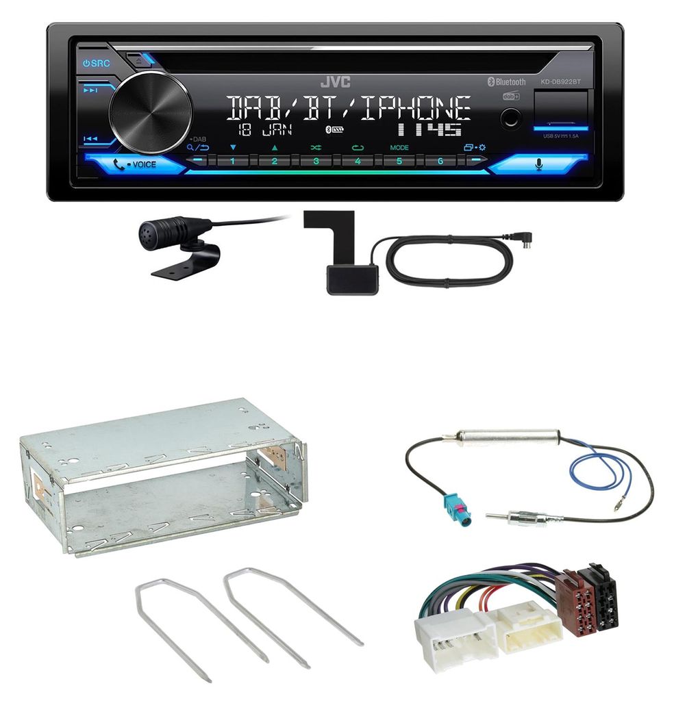 JVC KD-DB922BT Bluetooth Digitalradio Einbauset für Produktbild 