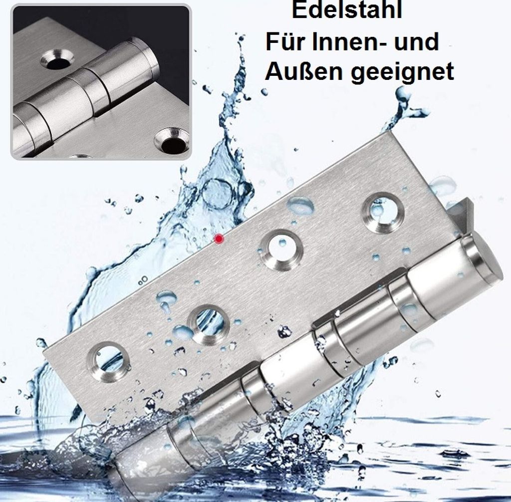 8 x Edelstahl Scharniere Tor - Schwerlast Türbänder - Produktbild 