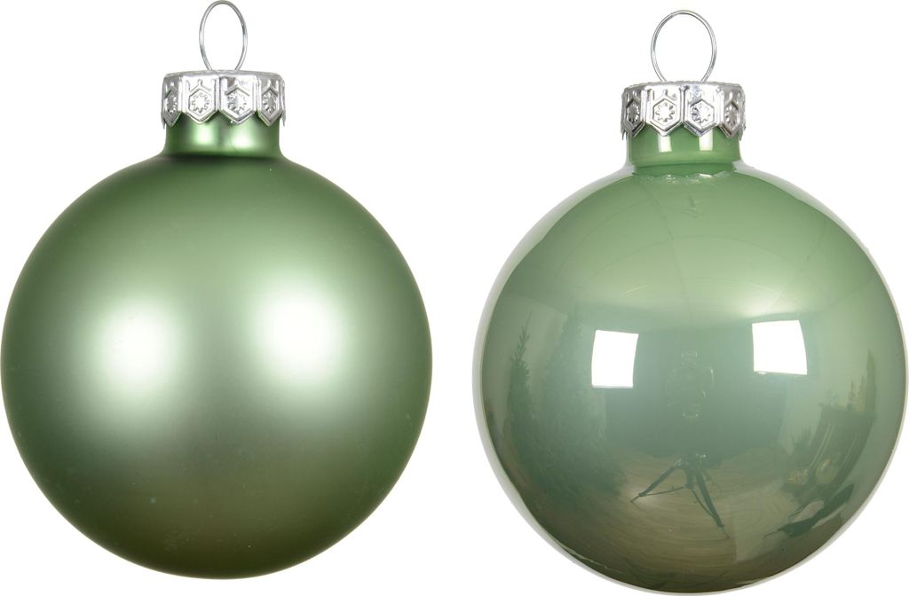 Weihnachtskugeln Glas 3,5cm 16 Stück - Matchagrün