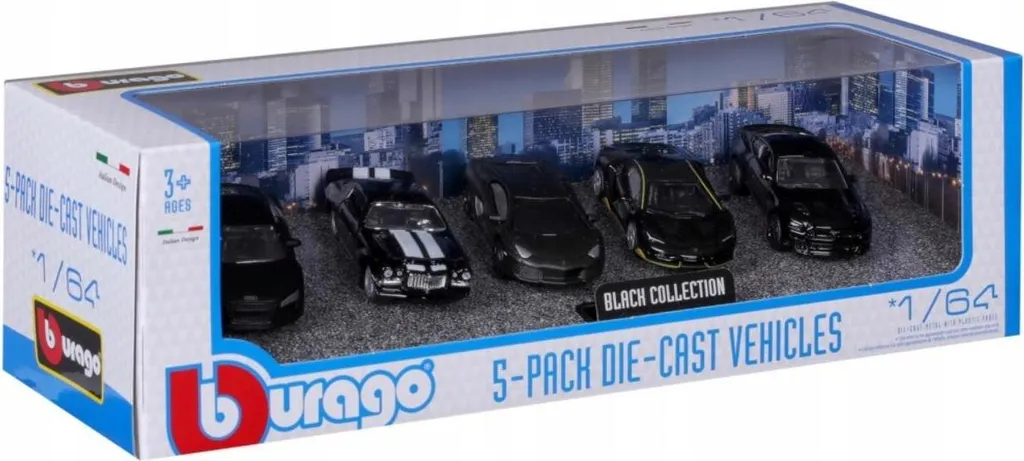 Coffret BBurago 5-pack NoirCollection 59150BK échelle 1:64 miniature