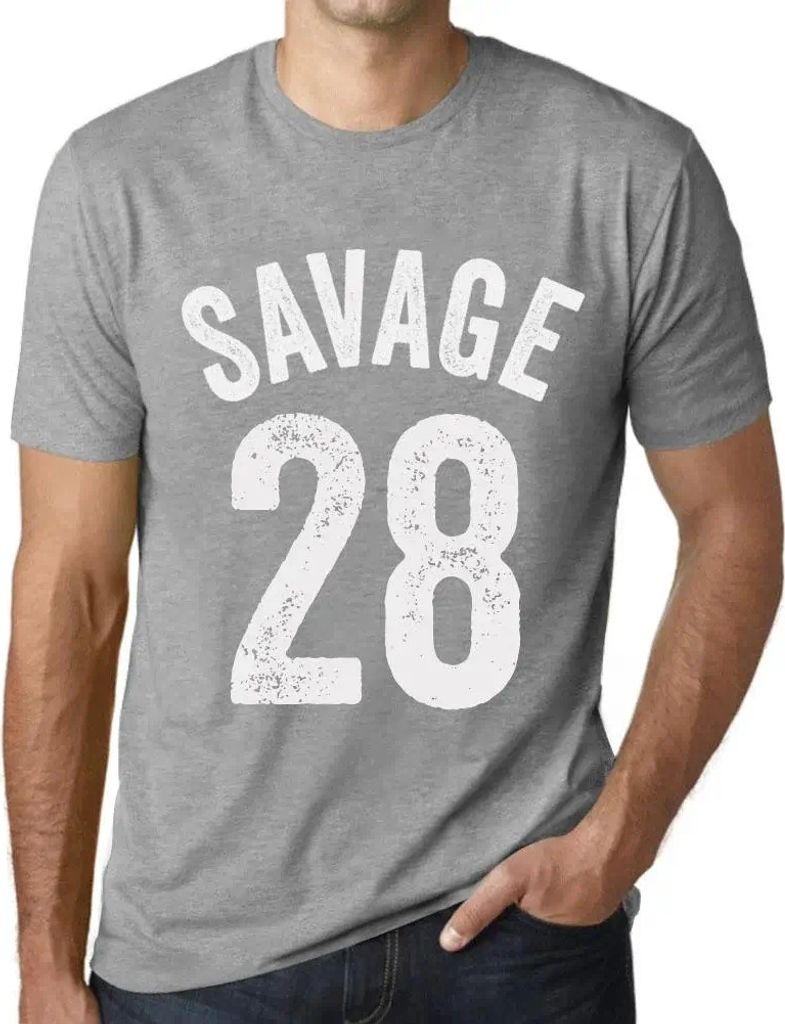 Herren Grafik T-Shirt Savage 28 Geschenk 28. Geburtstag Jahrestag 28 Jahre Jubiläum 28 Jährige Mann Jahrgang 1996 Kurzarm Lustige Druck