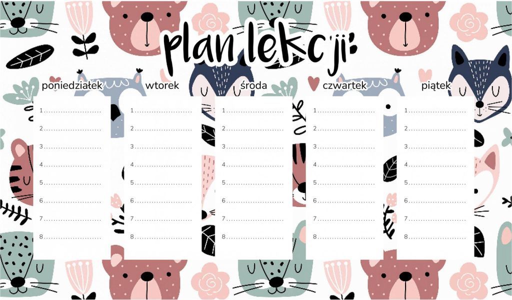 Magnetischer Kinder-Lehrplan Waldtiere 30x17,5CM