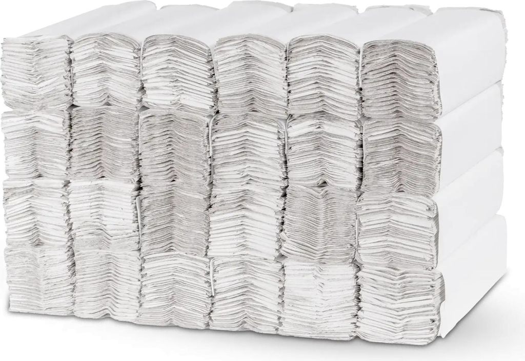 Tissue24 Falthandtücher C-Falz 2-lagig Recycling – 2.880 Blatt | 23 × 32 cm | Waschraum, Büro, Gastronomie & Schule