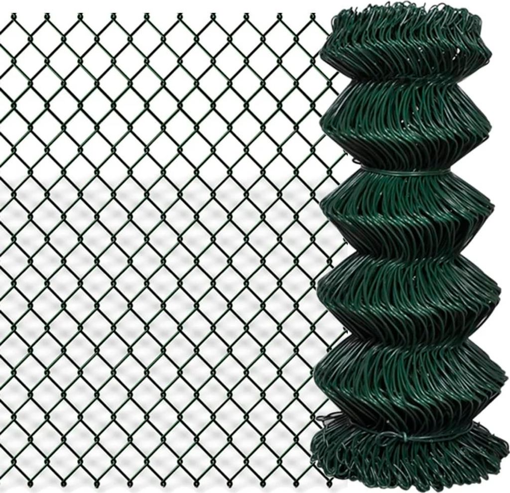 Maschendrahtzaun Stahl 0,8x15 m Grün