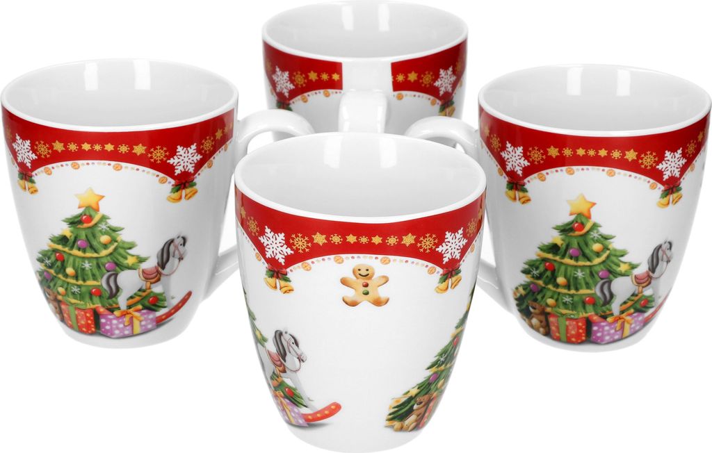 4er Set Kaffeebecher Weihnachtszauber 53cl Weihnachten Tasse Kaffeetasse Becher