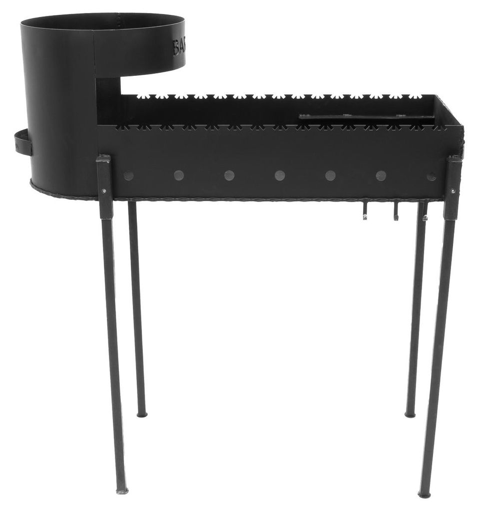 FlameFusion Mangal inkl. 8 Liter Kazan Gusseisen BBQ Holzkohlegrill Schaschlikgrill Outdoor Grill Mangalgrill