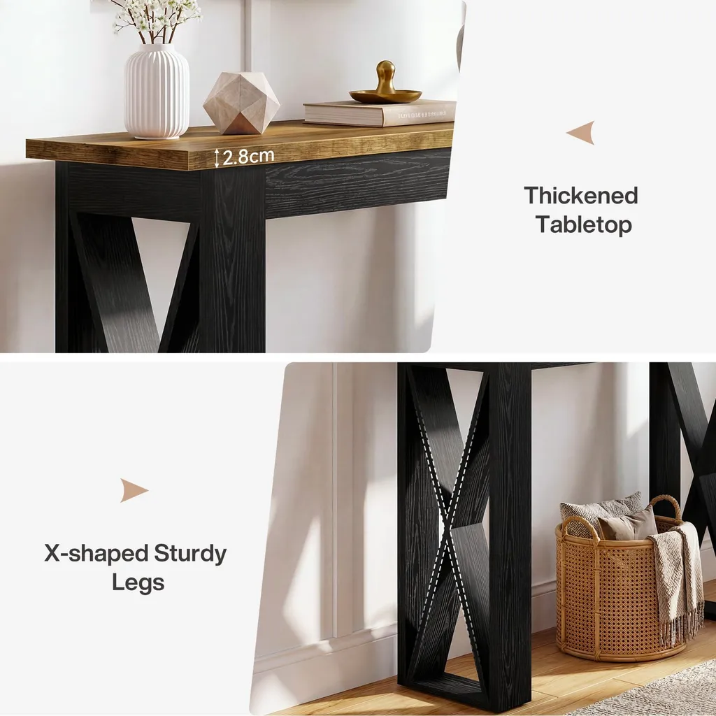 Table d'Appoint Stable 105 cm - Console Robuste contre les Espaces Vides