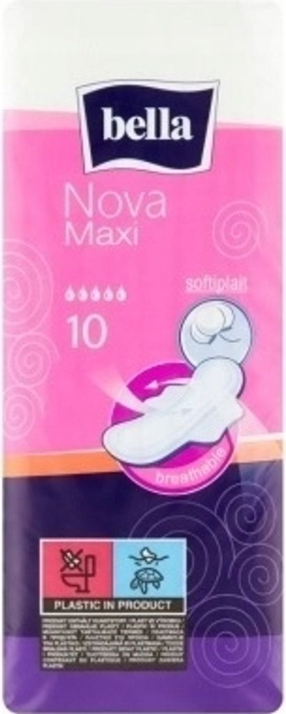 Bella Nova Maxi Damenbinden mit Flügeln 10 Stück. Produktbild 