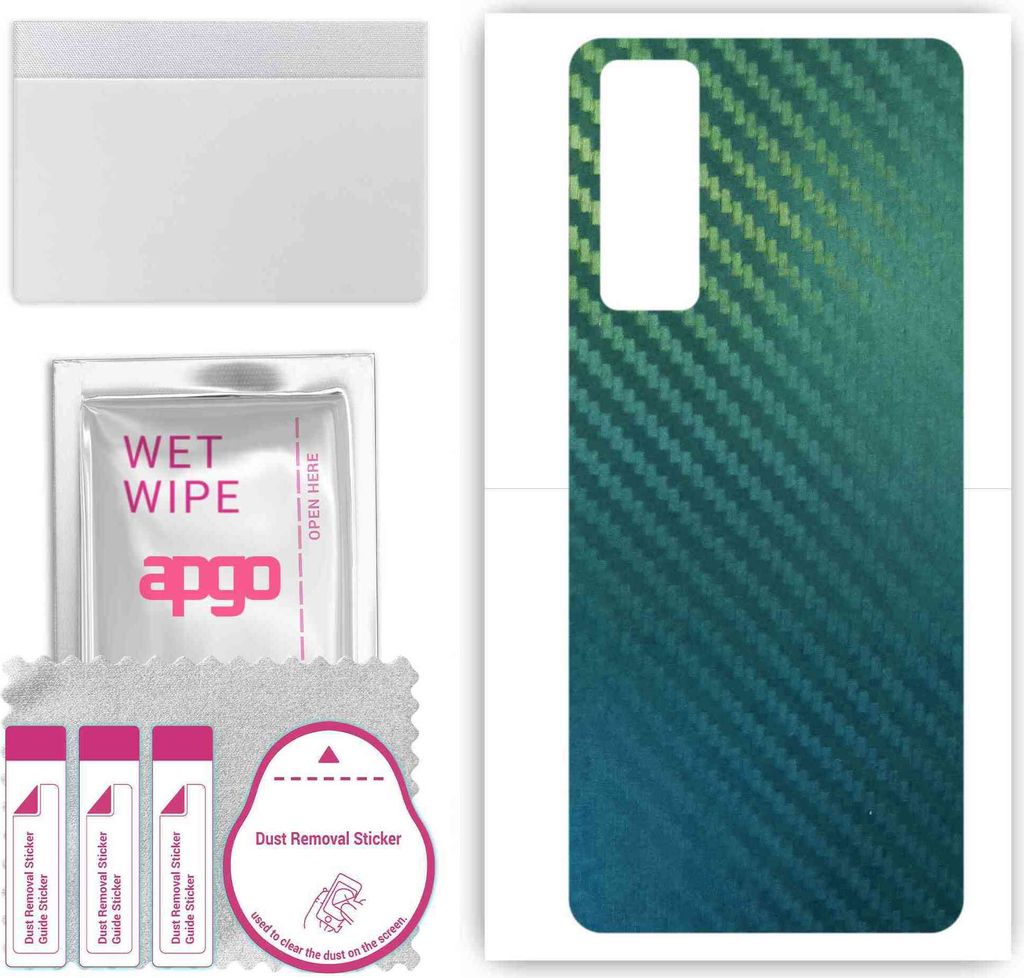 apgo Rückseite Schutzfolie, Skin, kompatibel mit Vivo Y51, Hinten Displayschutzfolie aus Vinylfolie, kratzfest, einfache Montage - Kohlenstoff-Cha...