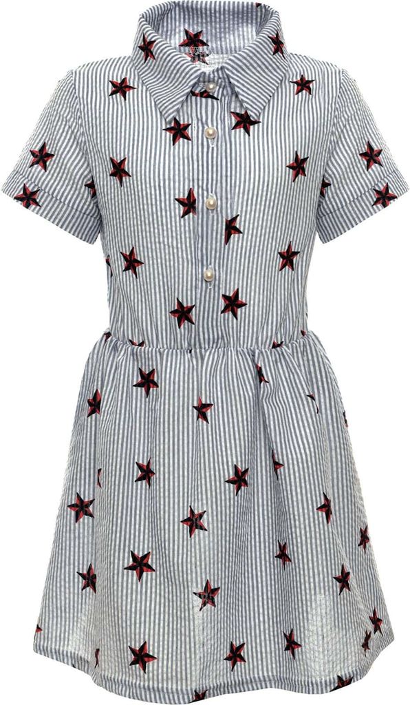 BEZLIT Mädchen Sommer Blusenkleid mit Sternchen Navy 98