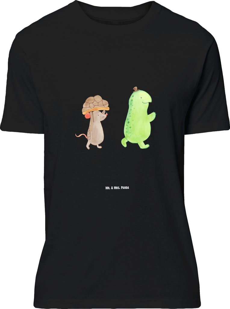 Mr. & Mrs. Panda Größe XL T-Shirt Schildkröte Maus - Schwarz - Geschenk, Tshirt, Freundschaft, Fröhlich, Shirt, Beste Freundinnen, mit Spruch