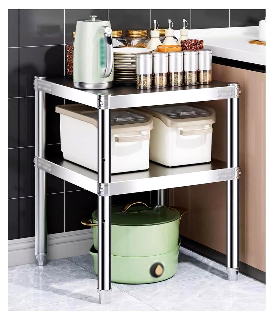 Verstellbarer Edelstahl-Aufbewahrungs-Organizer mit vertikalem Regal, geeignet für Waschküche, Küche und Bad – kompaktes Design mit 20 x 50 x ...