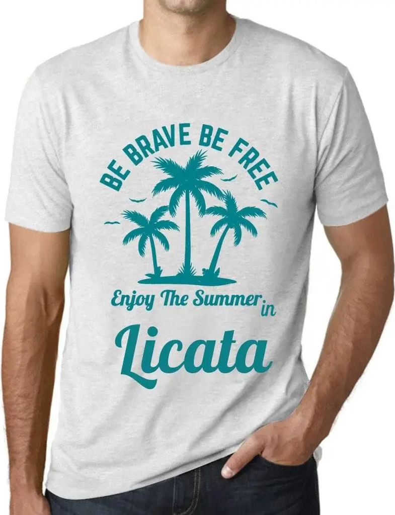 Herren Grafik T-Shirt Sei mutig sei frei genieße den Sommer in licata – Be Brave Be Free Enjoy The Summer In Licata – Öko-Verantwortlich Vintage
