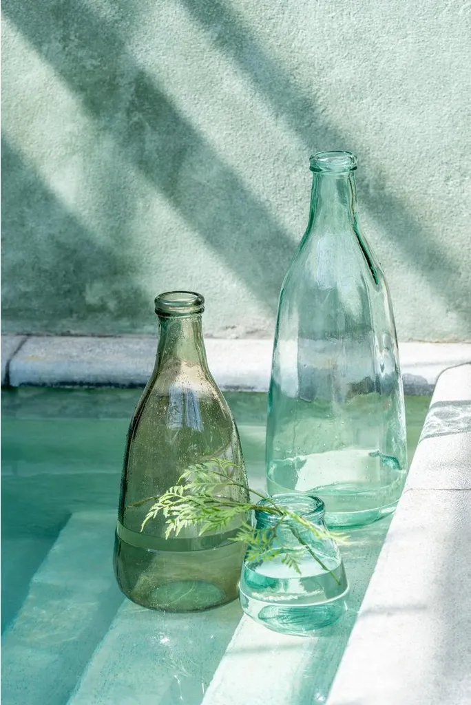 Vase en Verre Transparent Forme Haute pour Grands Bouquets de Fleurs - 3
