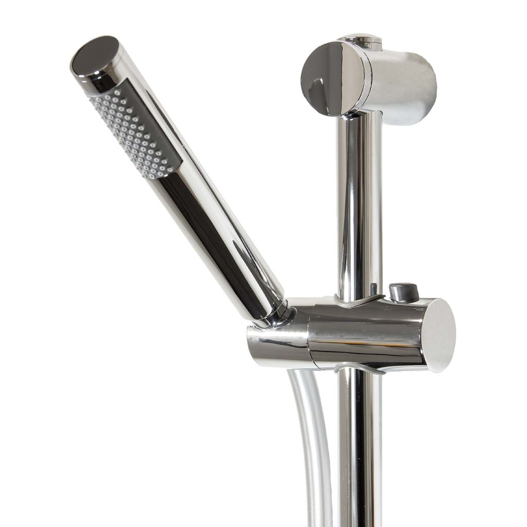 tecuro Brauseset M-028 - mit Stabhandbrause 1 strahlig, Brauseschlauch 160 cm, Wandstange 100 cm