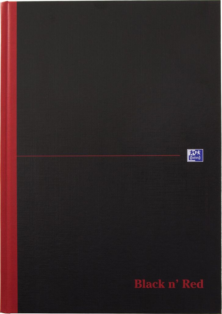 Oxford Black n' Red Notizbuch gebunden DIN A4 kariert 70 Blatt