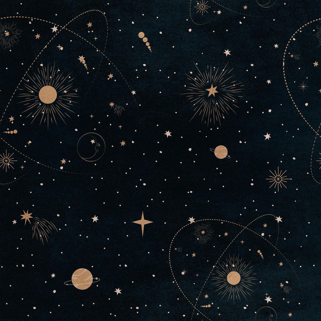 Royal Samt Stoff Polyester Zum Nähen - Motiv astrologische