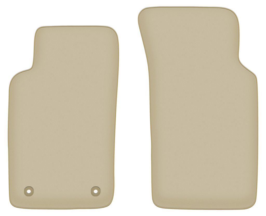 Velours-Fußmatten Vorne PREMIUM beige passend für Ford Sierra (1982-1993, Kombi, Limousine, Liftback) – mit Befestigungen – passgenau