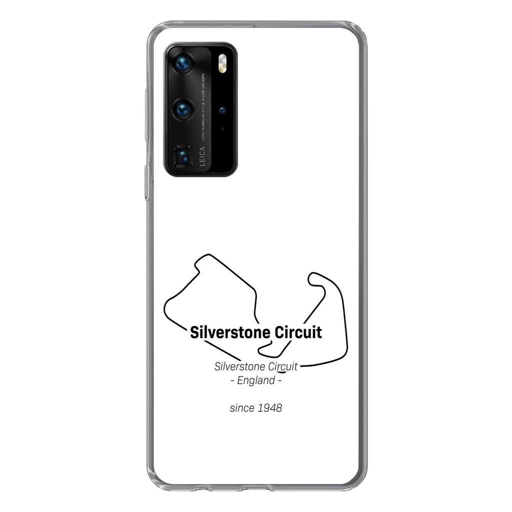 MuchoWow Handyhülle Schutzhülle Hülle für Huawei P40 Pro Silverstone - F1-Strecke Silikon Softcase Handy Hülle - Schutz