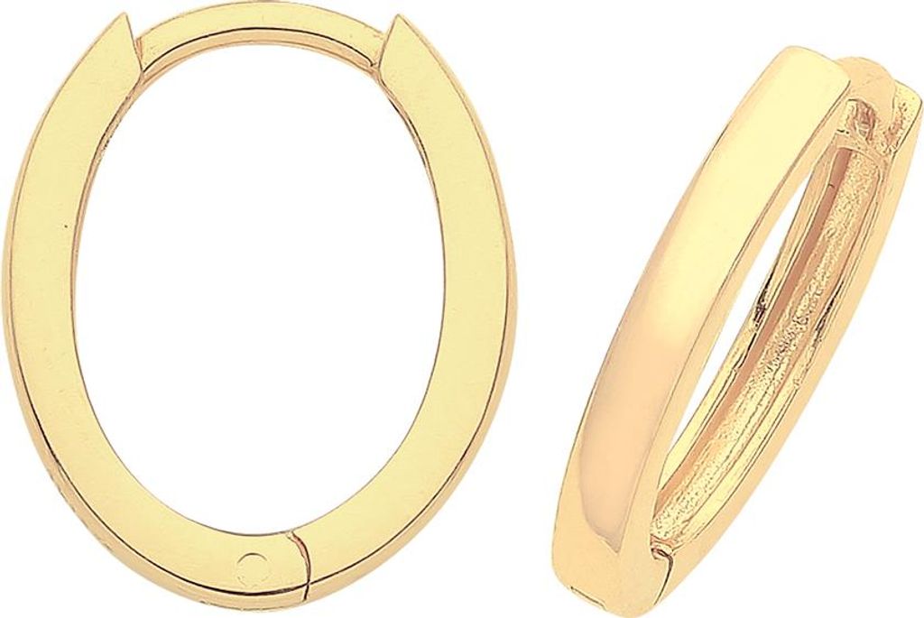 Edle 9 Karat (375) Gold Damen - Paar Creolen - 13mm*2mm; TRS37582