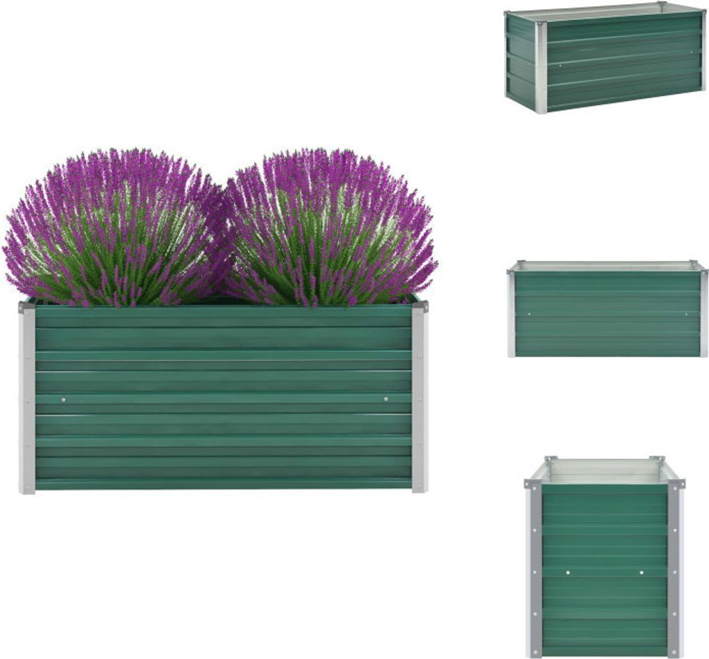 vidaXL Garten-Hochbeet Verzinkter Stahl 100x40x45 cm Grün - Blumentöpfe & Pflanzgefäße