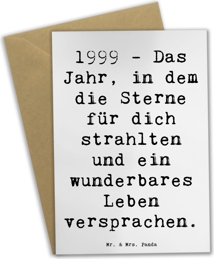 Mr. & Mrs. Panda Glückwunschkarte Spruch 1999 Geburtstag - Weiß - Geschenk, osterkarten, Geburtsjahr, Glück, einladungskarten, Happy Birthday, o...