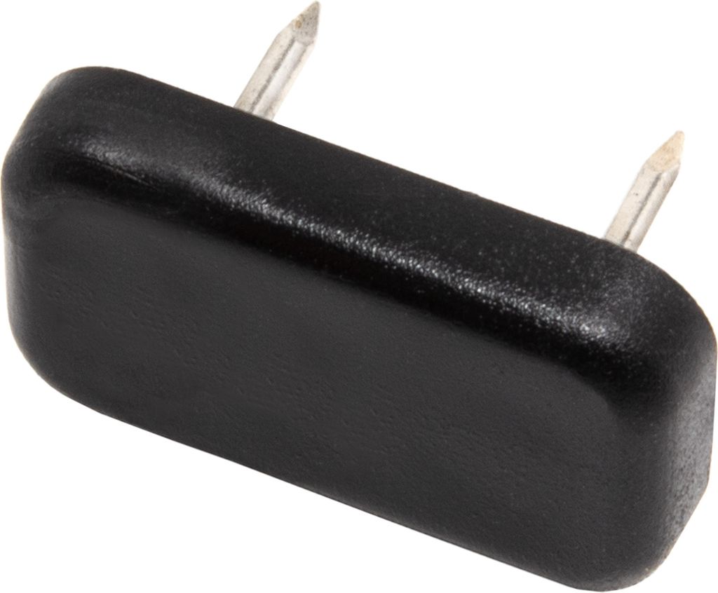 Adsamm | 32 x Kunststoffgleiter mit Nagel | 18x30 mm | Schwarz | rechteckig | Möbelgleiter mit Stift in von Adsamm