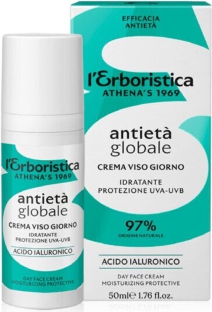 L'Erboristica globale Anti-Aging Feuchtigkeitsspendende Tagescreme mit UVA- und UVB-Filtern, 50 ml