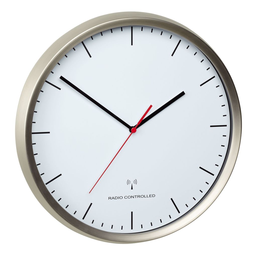TFA 60.3521.02 Analoge Funk-Wanduhr mit Edelstahl-Rahmen Produktbild 
