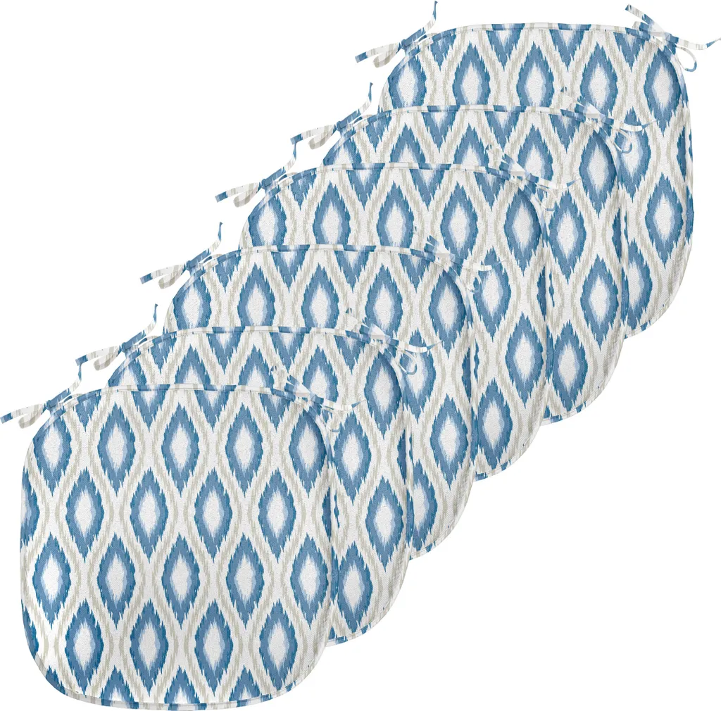Coussins pour Salle à Manger Décoratifs et Lavables Lot de 6 Ikat Bleus