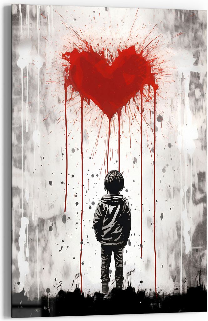 DEQOART Glasbild Echtglas 60x90 cm 'Herzblut der Jugend' Wandbild Bild modern Deko