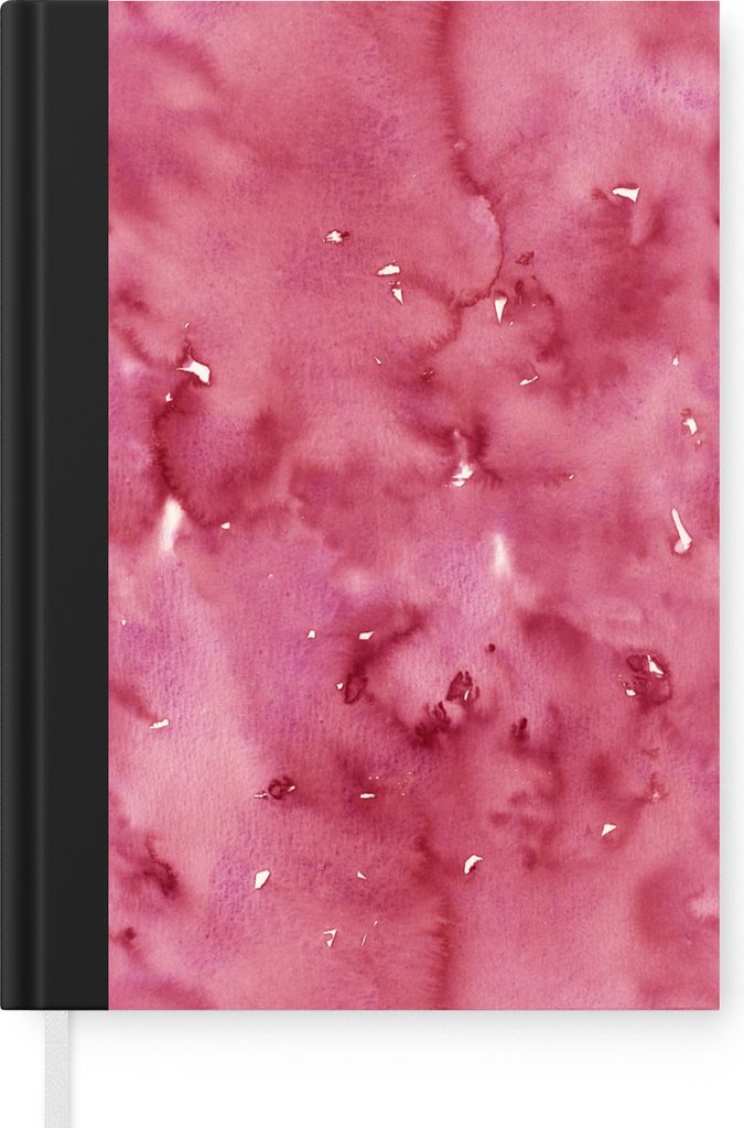 MuchoWow Notizbuch Tagebuch Haushaltsbuch Notebook A5 Muster - Aquarell - Rosa - Notizblock - Notizheft - Notebook - Schreibblock - Papier
