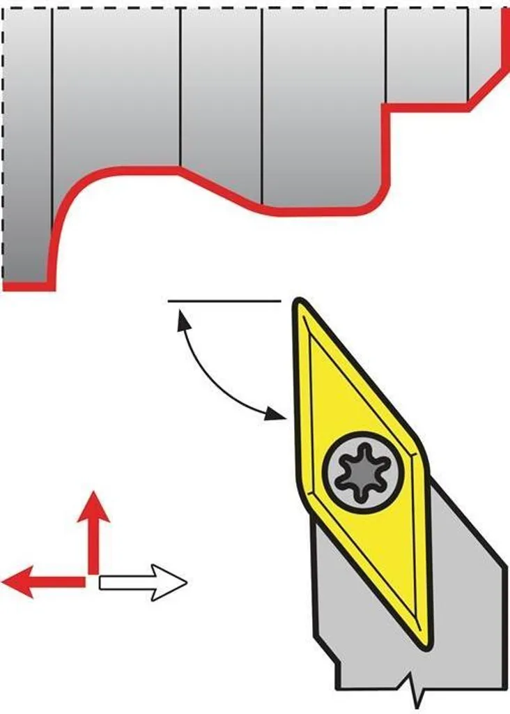 Portautensile Esterno EsportsMJJ SVJBR2020K16 – 93°, Per Inserti VBMT16, Lunghezza 125 Mm, In Metallo, Con Chiave