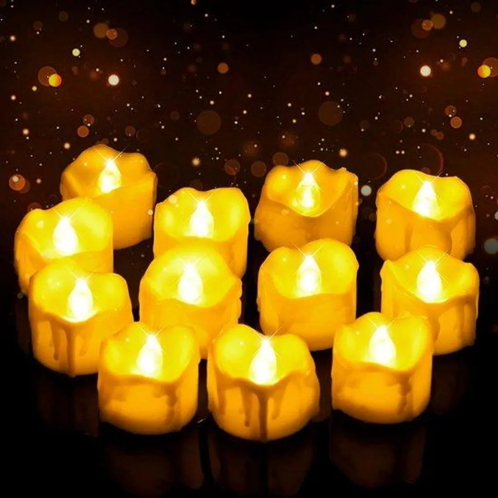 Lot de 12 bougies LED de Noël sans flamme pour centre de table chic