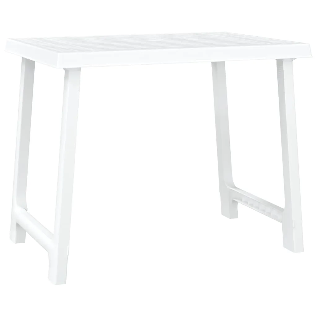 Table d'appoint en polypropylène blanc effet bois 79x56 cm résistante - 10