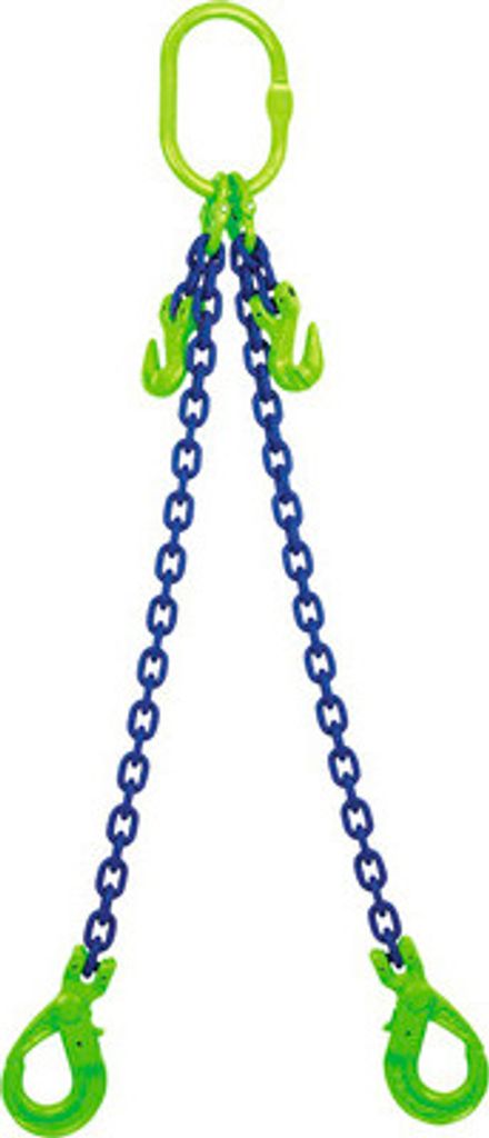 Anschlagkette Kettengehänge Mamutec 2-Strang 6 mm GK10 mit Sicherheitslasthaken und Verkürzer, 4 m