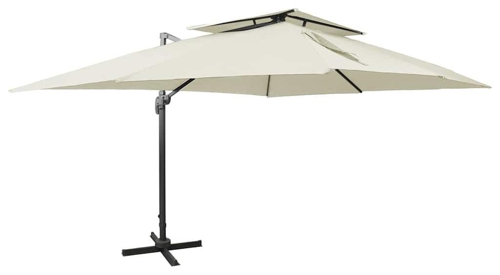 vidaXL Parasol ampli avec aération sable 400x300 cm Image du produit 