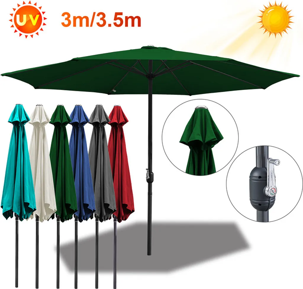 Analisi Tecnica Ombrellone Wolketon 3.5m Verde UV40+ con Manovella