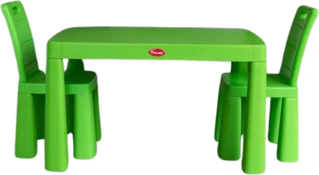 Doloni Ensemble de repas pour enfants Vert - Table et chaises robustes - 8