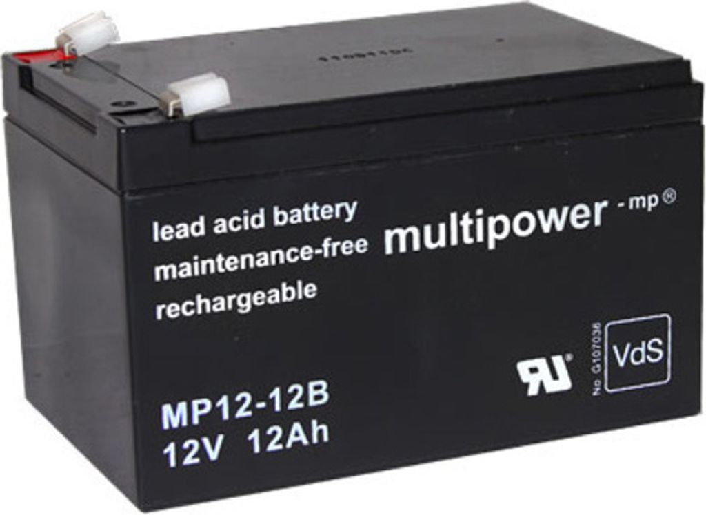 Multipower Bleiakku MP12-12B 12,0Volt 12,0Ah mit 6,3mm Produktbild 