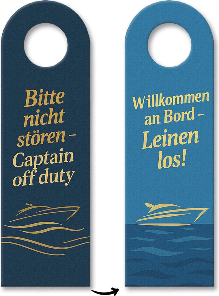 Bitte nicht stören Captain off duty Schiffsmotiv Türhänger 3er Set
