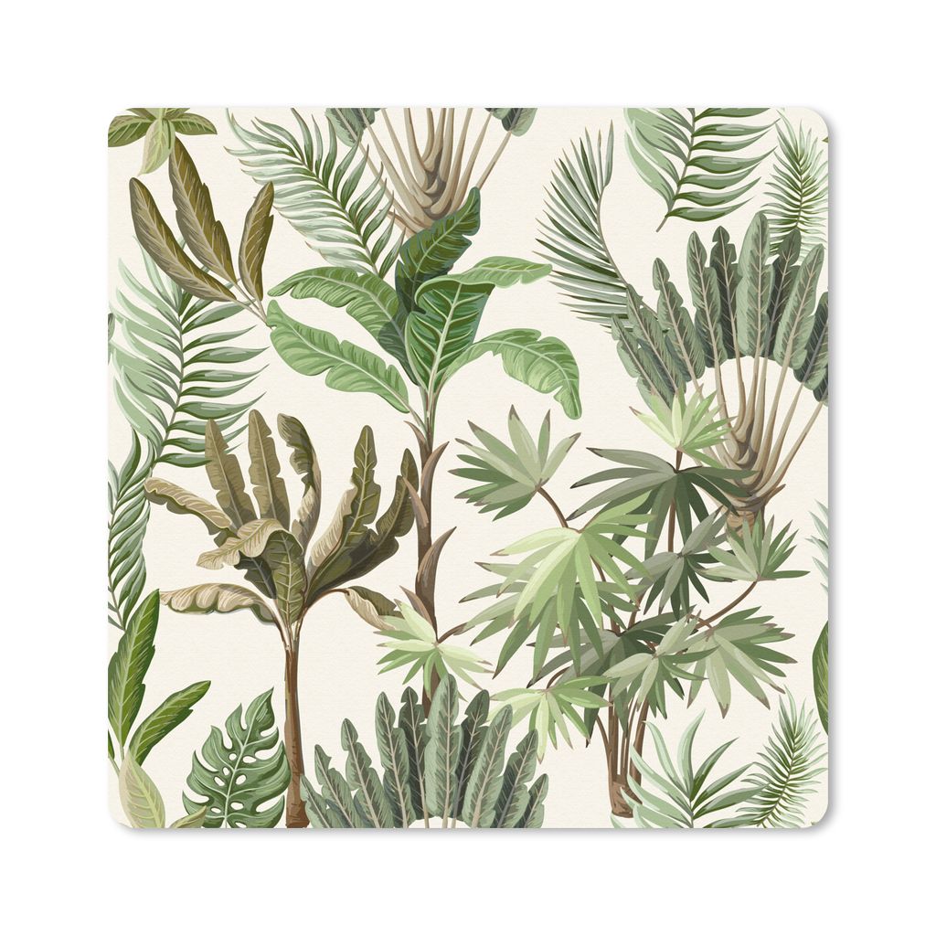MuchoWow Mauspad Mousepad Dschungel - Palme - Bananenstaude - Kinder - Natur - Pflanzen 20x20 cm - Mousepads - Maus Mat - Pad - Mausunterlage - D...