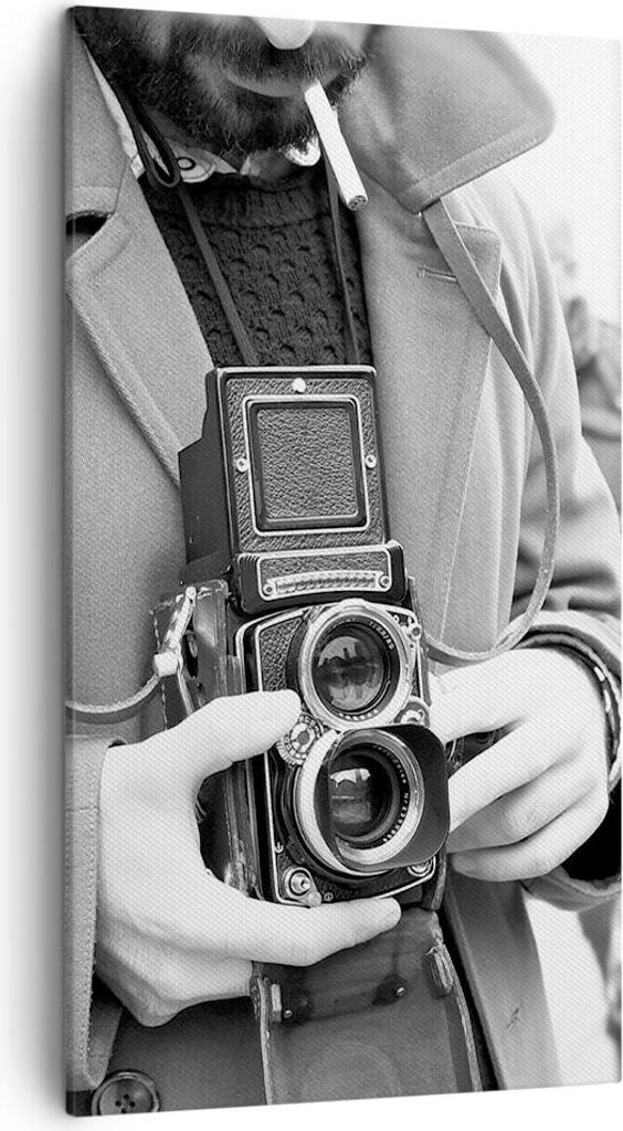 Bild auf Leinwand - Leinwandbild - Einteilig - Die Kamera Retro Vintage - 45x80cm - Wand Bild - Wanddeko - Wandbilder - Leinwanddruck - Bilder - Wa...