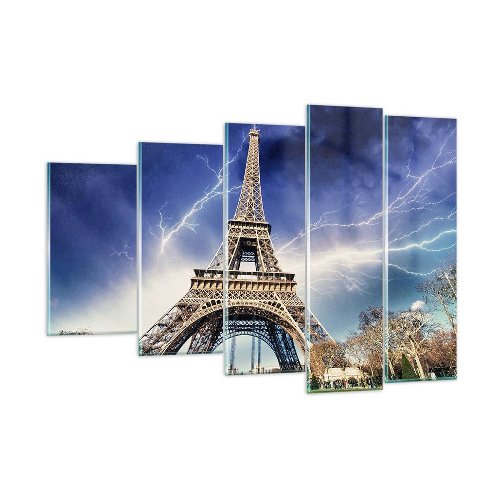 Bilder auf glas - Eiffle Paris Turm - 150x100cm - Glasbilder - Wandbilder - Kunstdruck - zum Aufhängen bereit - Wanddekoration aus Glas - Glas Bil...