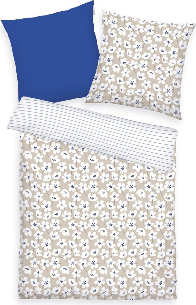 Tom Tailor Wendebettwäsche blau 1x 155x220 cm + 1x 80x80 cm Größe: 80 x 80 cm + 155 x 220 cm
