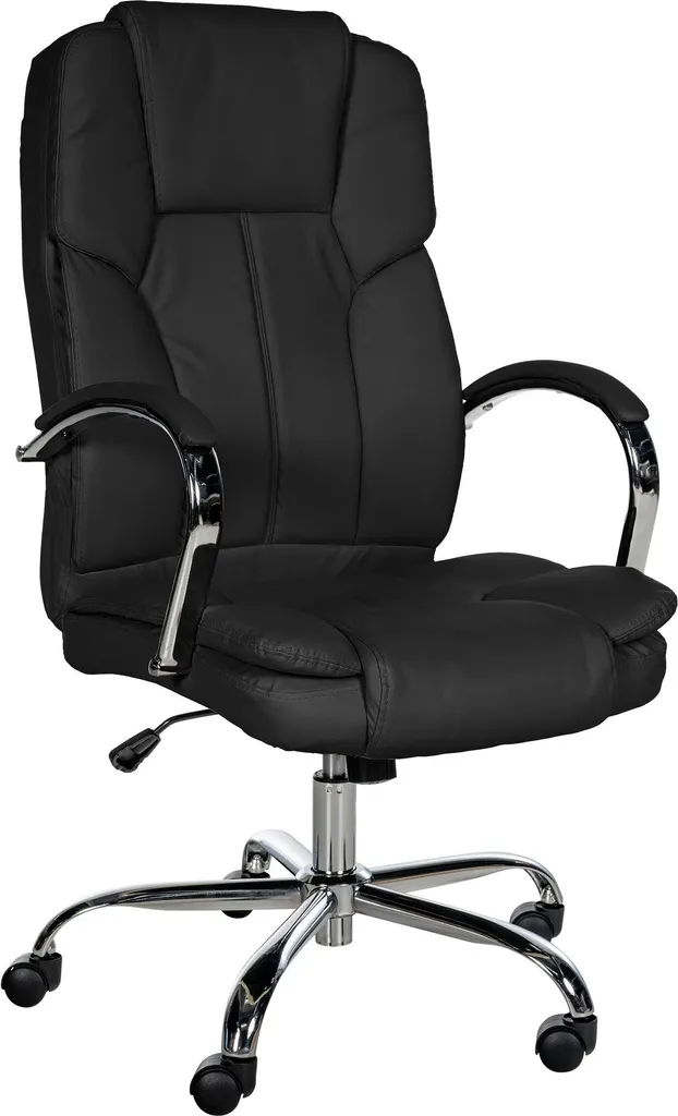 Chaise de bureau Xanthos similicuir marron avec assise XL réglable 210kg